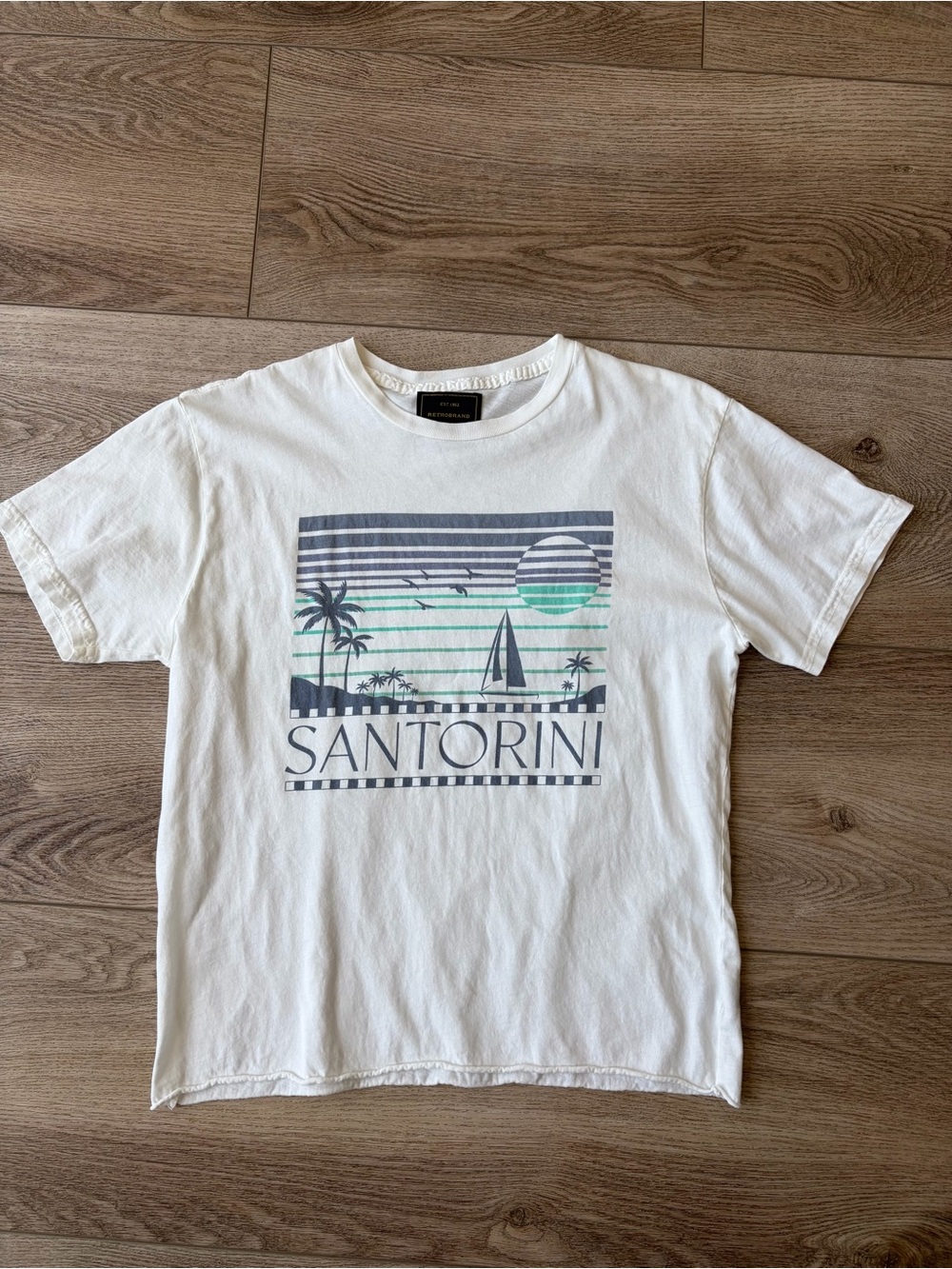 Retrobrand (Anthropologie) Santorini Graphic Tee - White